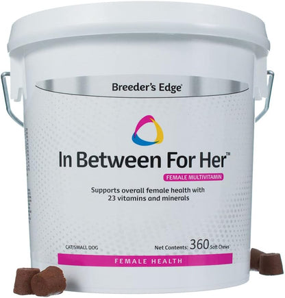Breeder's Edge In Between for Her - Daily Multivitamin for Breeding Dogs and Cats (360 Chewable Tablets)