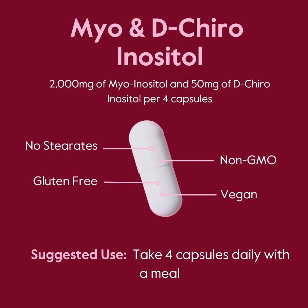 BESTVITE Myo & D-Chiro Inositol (120 Vegetarian Capsules) - 40:1 Ratio - No Stearates - Vegan - Non-GM - Gluten-free - görsel 5