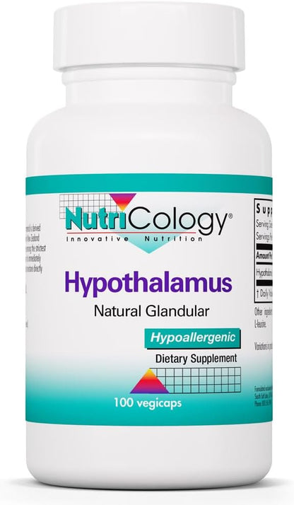 Nutricology Hypothalamus - Bovine Glandular Supplement - 500 mg - 100 Vegetable Capsules