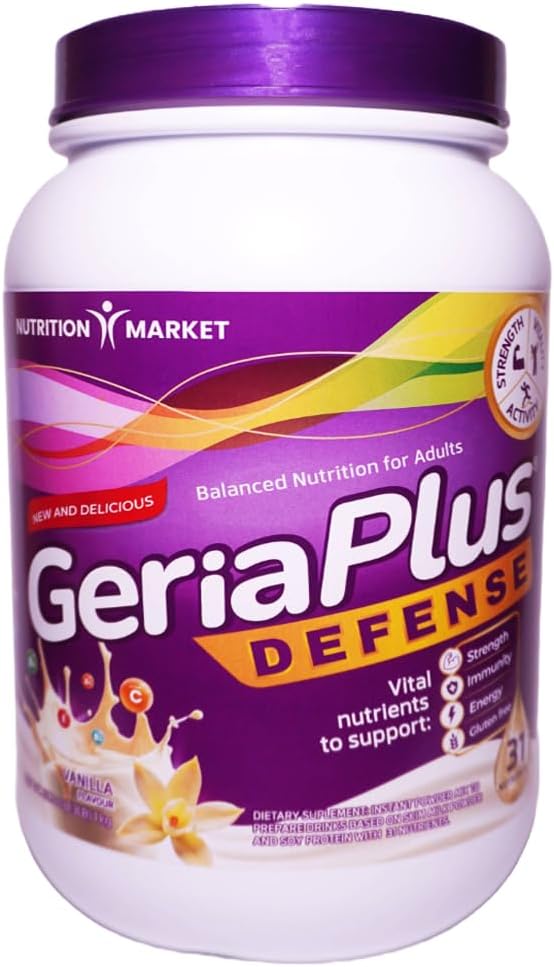 Geriaplus High Protein Nutrition Shake for Seniors, Daily Nutrition & Energy Support, Gluten-free, Vanilla, 1000g - görsel 1