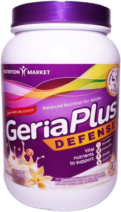 Geriaplus High Protein Nutrition Shake for Seniors, Daily Nutrition & Energy Support, Gluten-free, Vanilla, 1000g