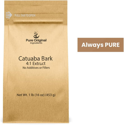PURE ORIGINAL INGREDIENTS Catuaba Bark, 4:1 Extract, Fine Powder, Herbal Supplement (454 g)