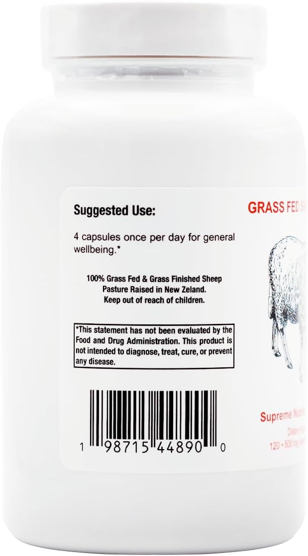 Supreme Nutrition Grass Fed Sheep Heart - 120 Pure Ovine Heart Capsules - görsel 3