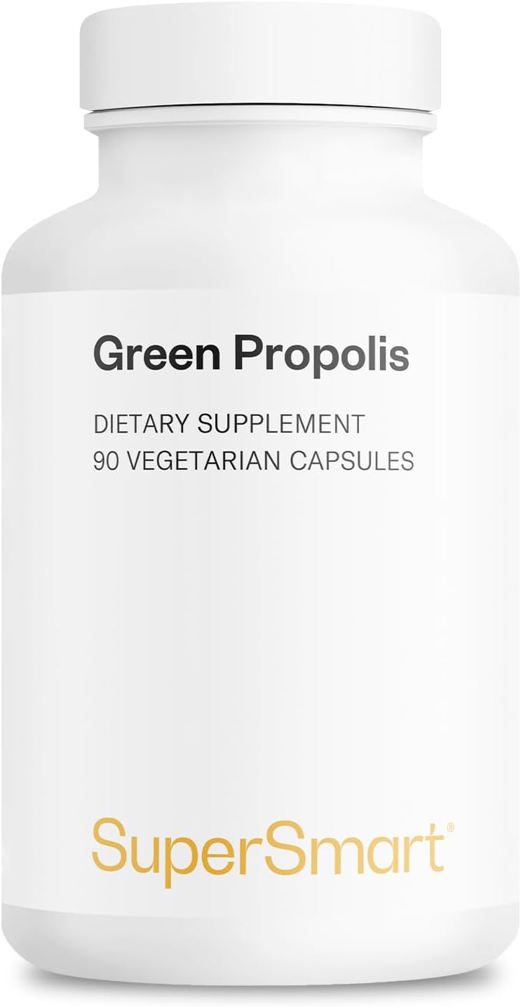 Supersmart - Green Propolis Supplement 1200mg per Day (Patented) - Natural Green Propolis Extract Brazil - Non-GM & Gluten-free - 90 Vegetarian Capsules - görsel 1