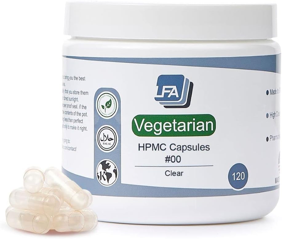 Empty 00 Capsules - Vegan HPMC - 120 Count - görsel 1