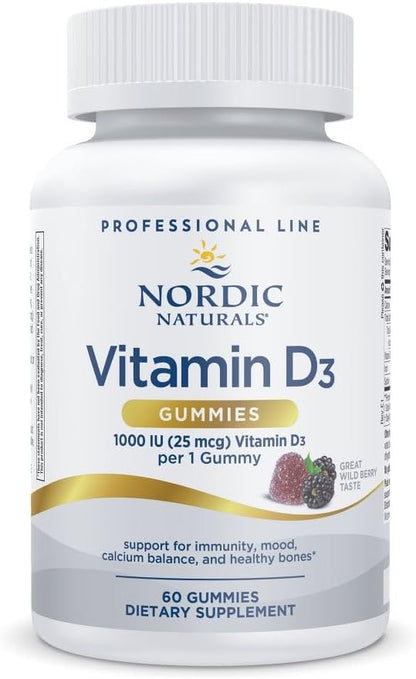 Nordic Naturals Pro Vitamin D3 Gummies, Wild Berry - 60 Gummies
