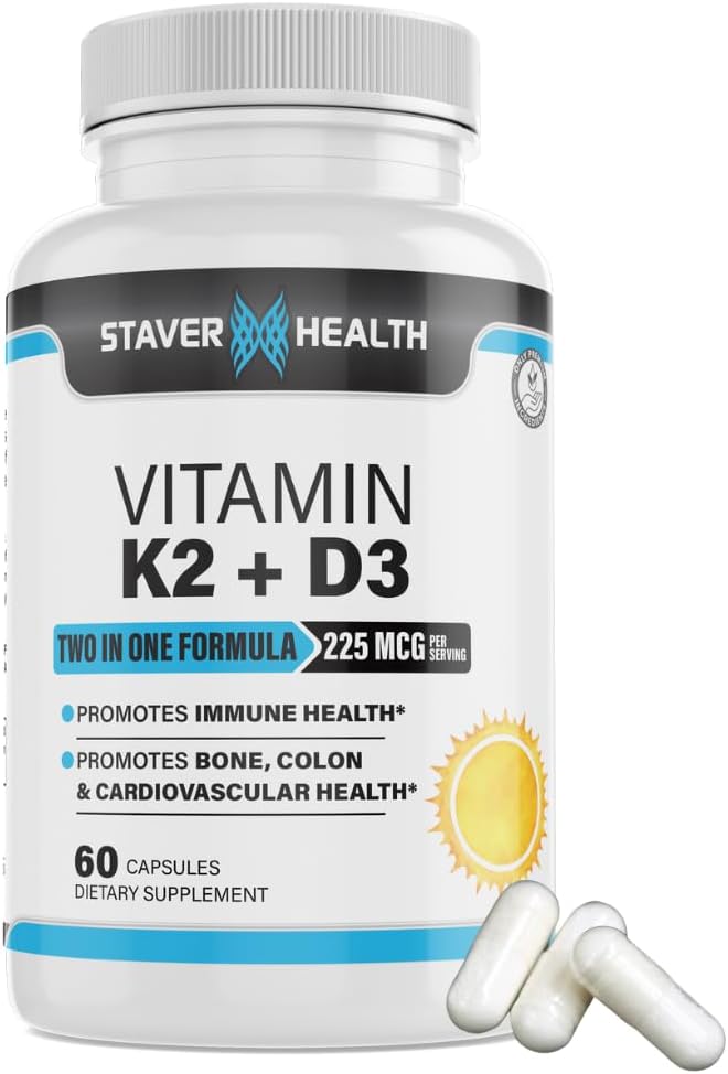 Staver Health Vitamin K2 and D3 with Calcium and Bioperine - görsel 1