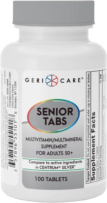 GeriCare Senior Tab 50+ Multivitamin and Minerals Tablets, 100 Tablets