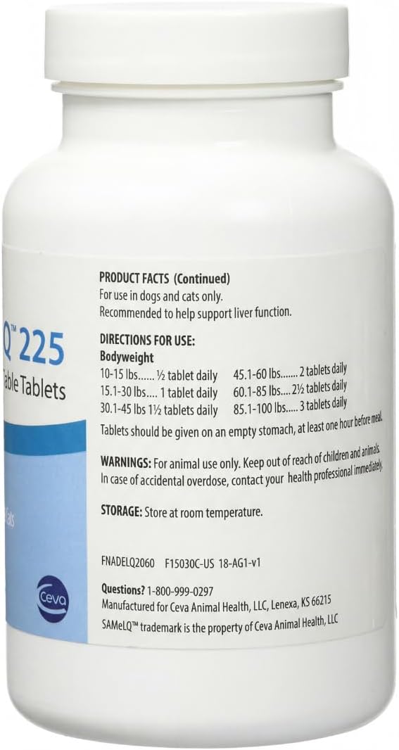 S-Adenosyl-225 [SAMe] For Dogs and Cats, 60 Tablets - görsel 2