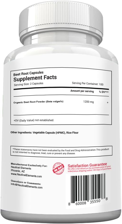 Beetroot Capsules – 1200mg, 200 Count - görsel 7