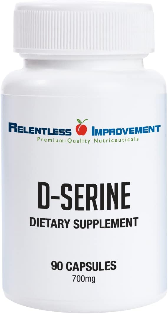 Relentless Improvement D-Serine – Amino Acid for Cognitive Support, Nerve Health & Mood Balance – 90 Veg Capsules, 700mg - görsel 1