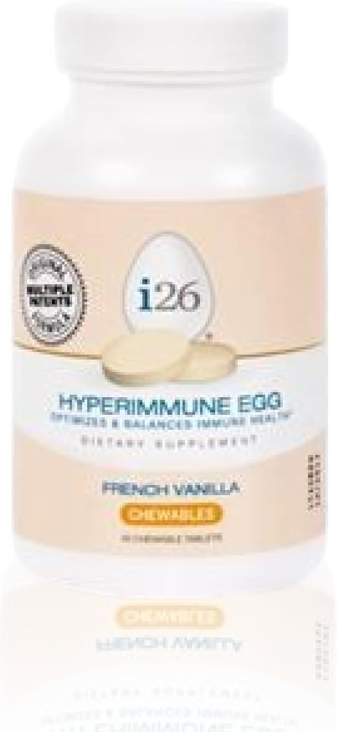 Youngevity i26 Hyperimmune Egg IgY Max French Vanilla Chewable Tablets - Bone, Gut & Immune Support (45 Count) - görsel 1
