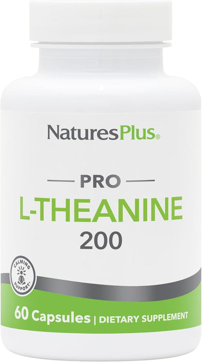 NaturesPlus PRO L-Theanine - 60 Capsules - Supports Calm Alertness, Healthy Relaxation & Improved Rest - Non-GM, Vegan & Gluten-free