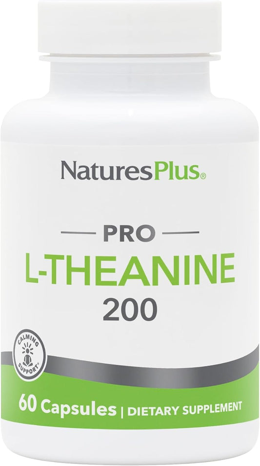 NaturesPlus PRO L-Theanine - 60 Capsules - Supports Calm Alertness, Healthy Relaxation & Improved Rest - Non-GM, Vegan & Gluten-free