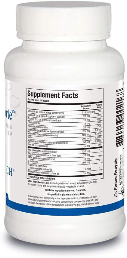 BIOTICS RESEARCH Nuclezyme-Forte – RNA/DNA B-Complex with Fortified Multivitamin/Mineral Formula, 90 Capsules - görsel 2