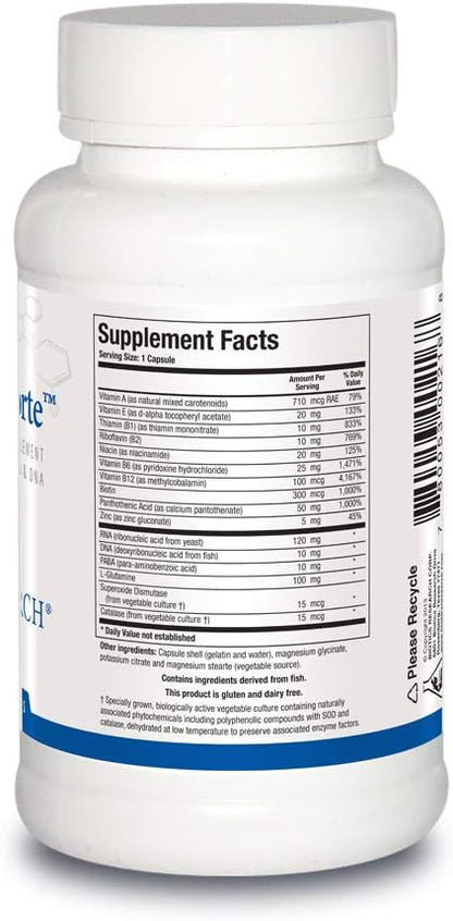 BIOTICS RESEARCH Nuclezyme-Forte – RNA/DNA B-Complex with Fortified Multivitamin/Mineral Formula, 90 Capsules