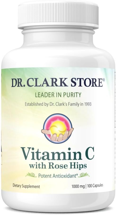 Dr. Clark Vitamin C with Rose Hips Supplement – 1000mg, 100 Gelatine Capsules - görsel 1
