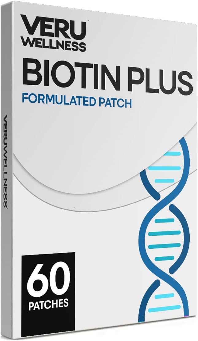 Veru Wellness Biotin Plus Daily Patch - B7, Collagen - Self Adhesive Time Release Patch (60 Day) - görsel 1