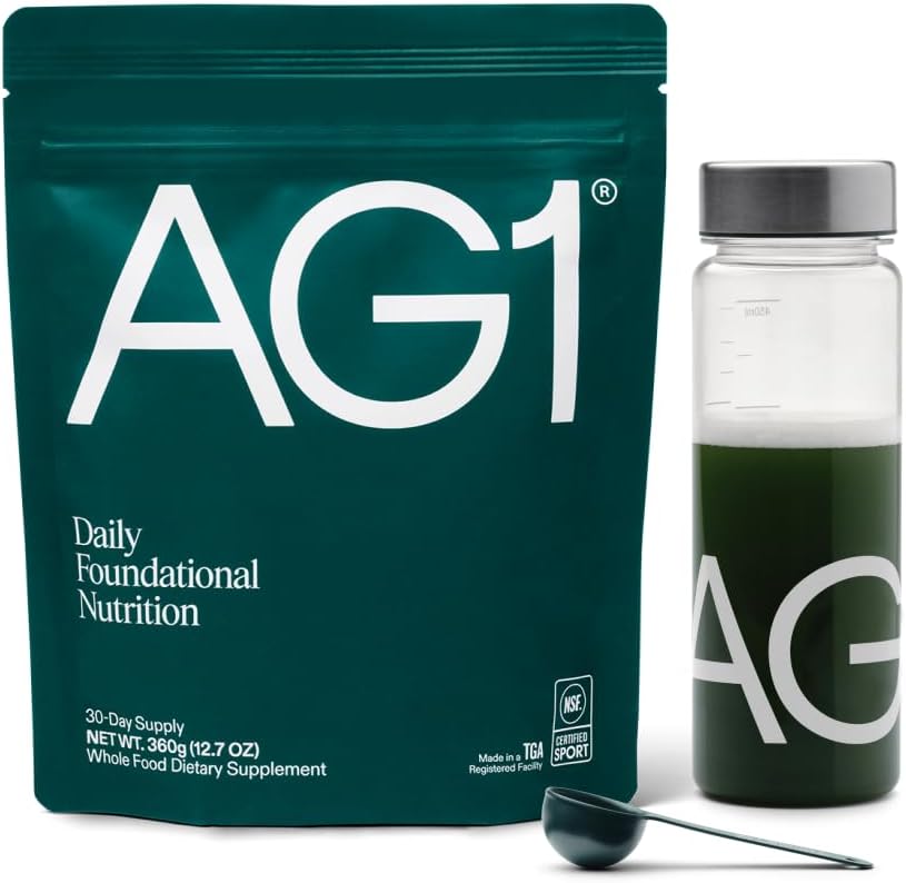 AG1 Greens Powder Supplement | 75 Vitamins, Probiotic and Superfood Blend | Family Value Pack, Classic Formula - görsel 9
