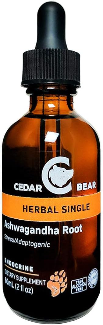 Cedar Bear Ashwagandha Root (Withania somnifera) Nutritive Adaptogen Liquid Herbal Supplement 60 ml