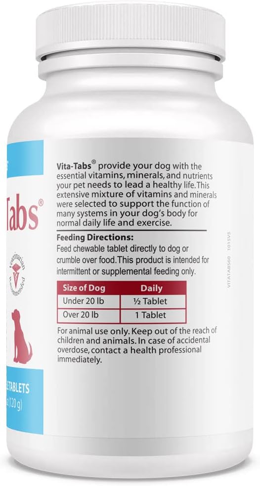 Vita-Tabs for Dogs Multivitamin & Mineral Supplement - 60 Chewable Tablets - görsel 10