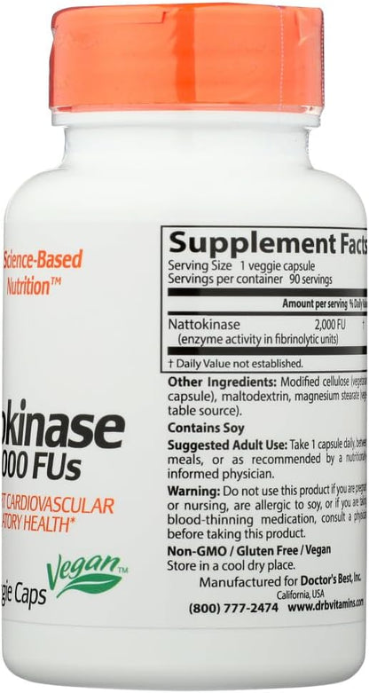 Doctor's Best Nattokinase 90 Veggie Capsules