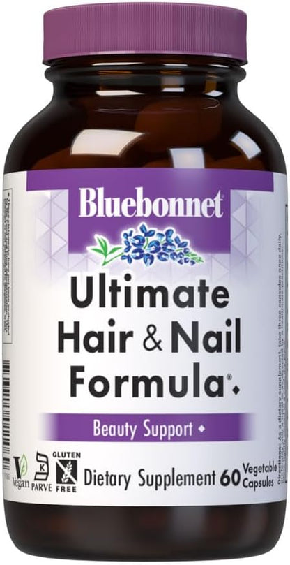 Bluebonnet Nutrition Ultimate Hair and Nail Formula, Vitamins, Minerals and Specialty Nutrients for Beauty from Within, 60 Vegetable Capsules