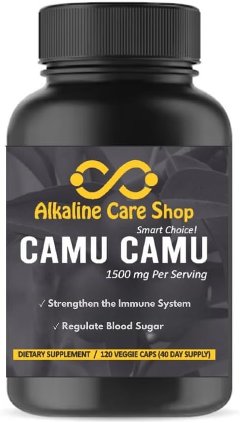 Alkaline Care | Vitamin C from Camu Camu Capsules, 1500mg | 100% Natural, Whole Food, Non-GM Supplement with Camu Camu Extract | for Immune and Collagen Support (120 Veggie Capsules) - görsel 1