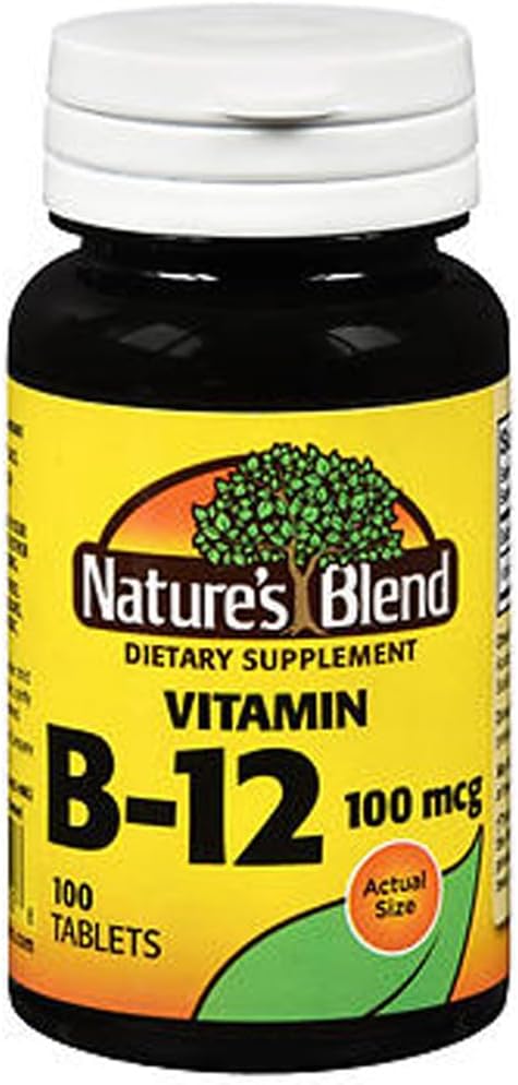 Nature's Blend Vitamin B12 100mcg Tablets - 100 ct, Pack of 2 - görsel 1