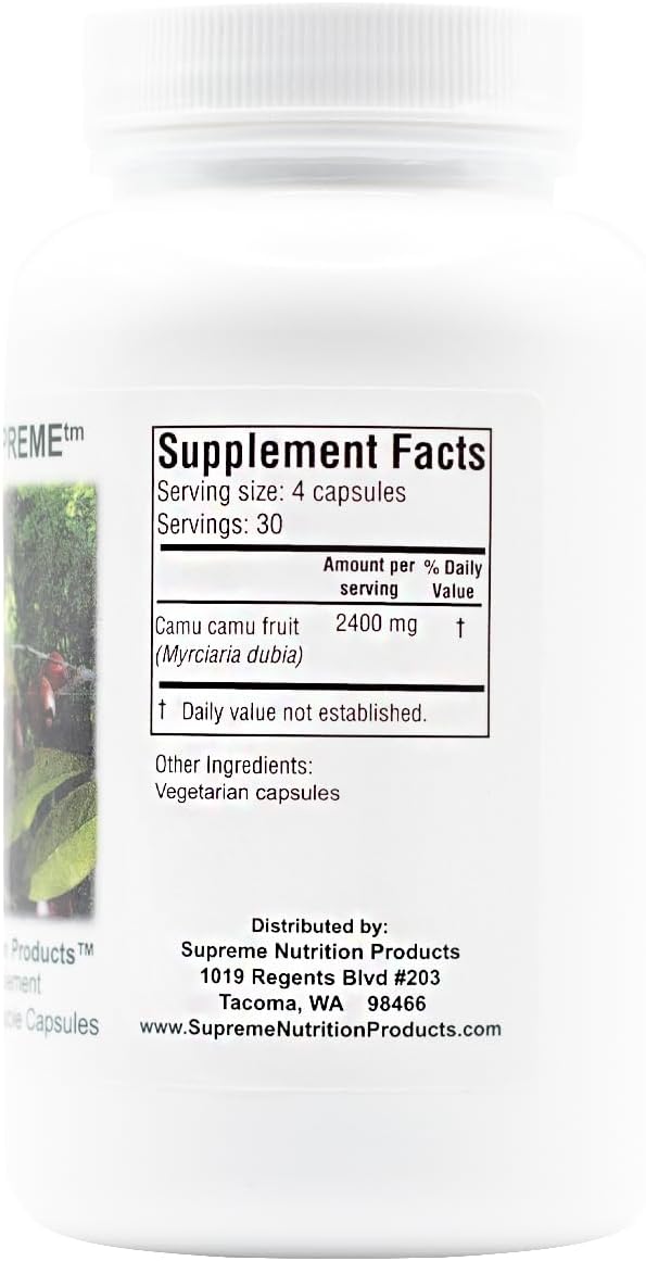 Supreme Nutrition Camu Supreme, 120 Pure Camu Camu Fruit Vegetarian Capsules - görsel 5