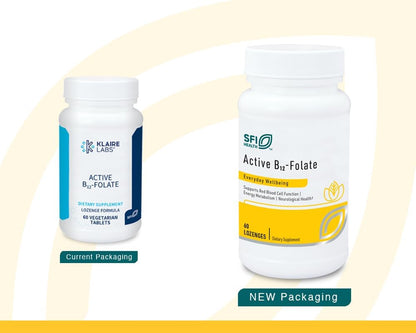 Klaire Labs SFI Health Active B12 - Folate Supplement - Dissolvable Lozenge with Methyl Folate & Vitamin B12 Methylcobalamin (60 Count)