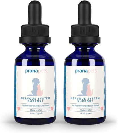 PranaPets Nervous System Support for Dogs and Cats – Herbal Formula, 2 Pack