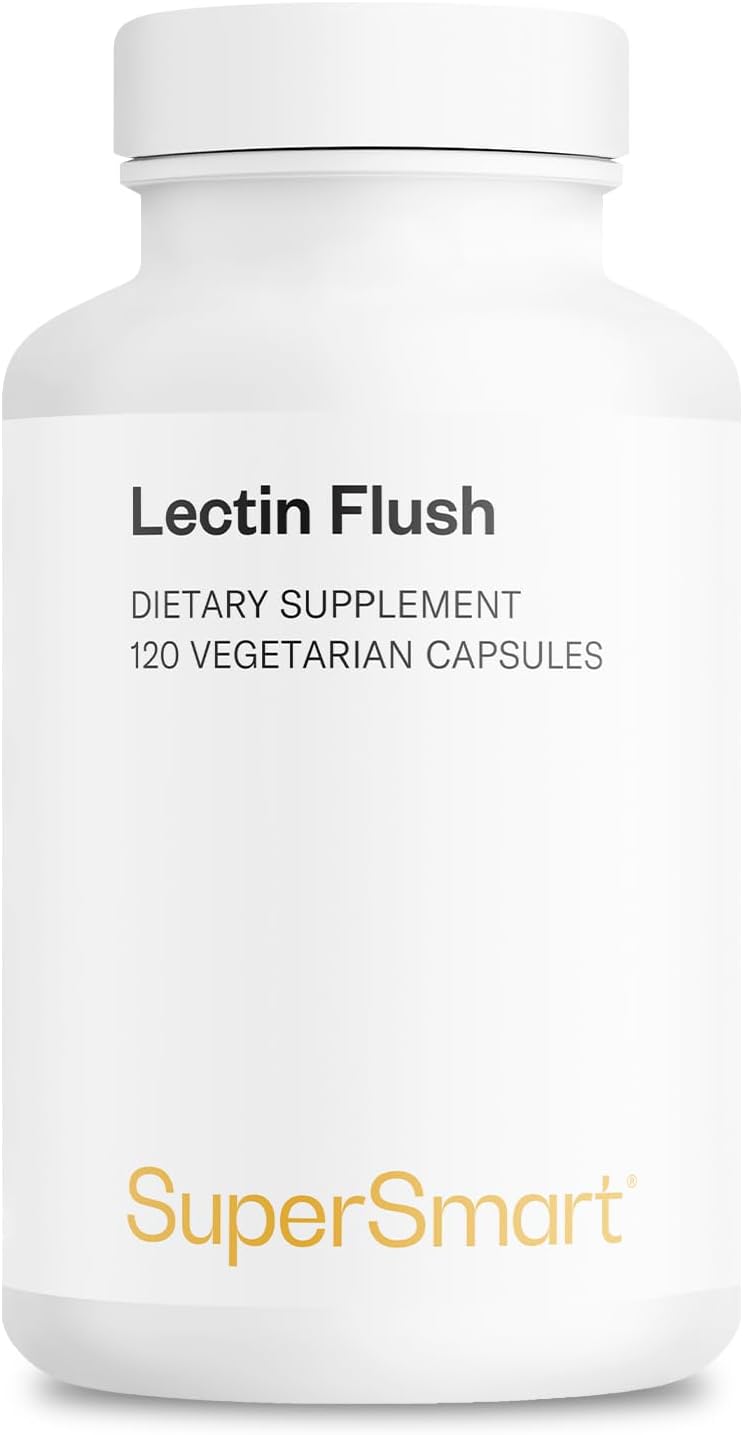 Supersmart Lectin Flush – Lectin Blocker Supplement for Digestive Support & Detox – Non-GMO & Gluten-free – 120 Vegetarian Capsules - görsel 1