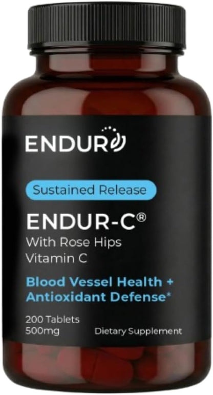 ENDUR-C – Vitamin C + Rose Hips – Sustained Release 500 mg – 200 Tablets