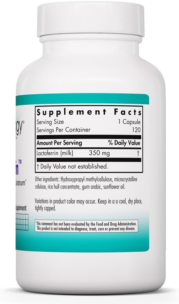 Nutricology ARG Laktoferrin - 250 mg Lactoferrin Glycoprotein - Immune Support - 120 Vegetarian Capsules - görsel 2