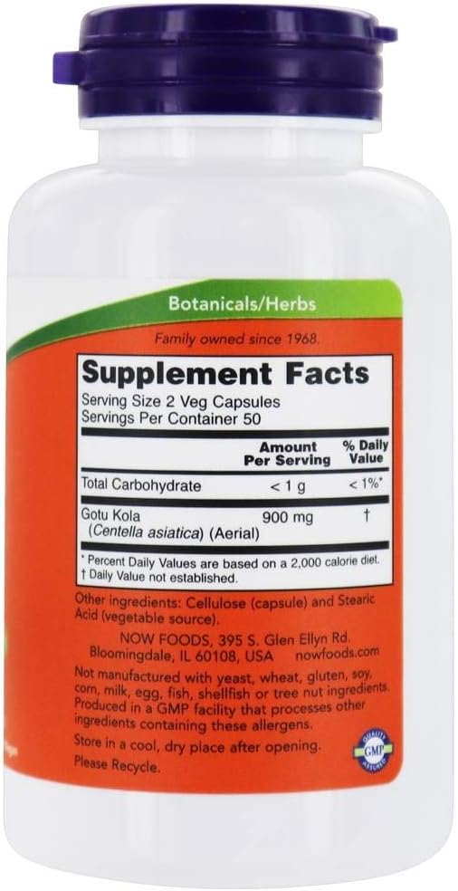 NOW Foods Gotu Kola - 450 mg, 100 Vegetarian Capsules (Pack of 2) - görsel 2