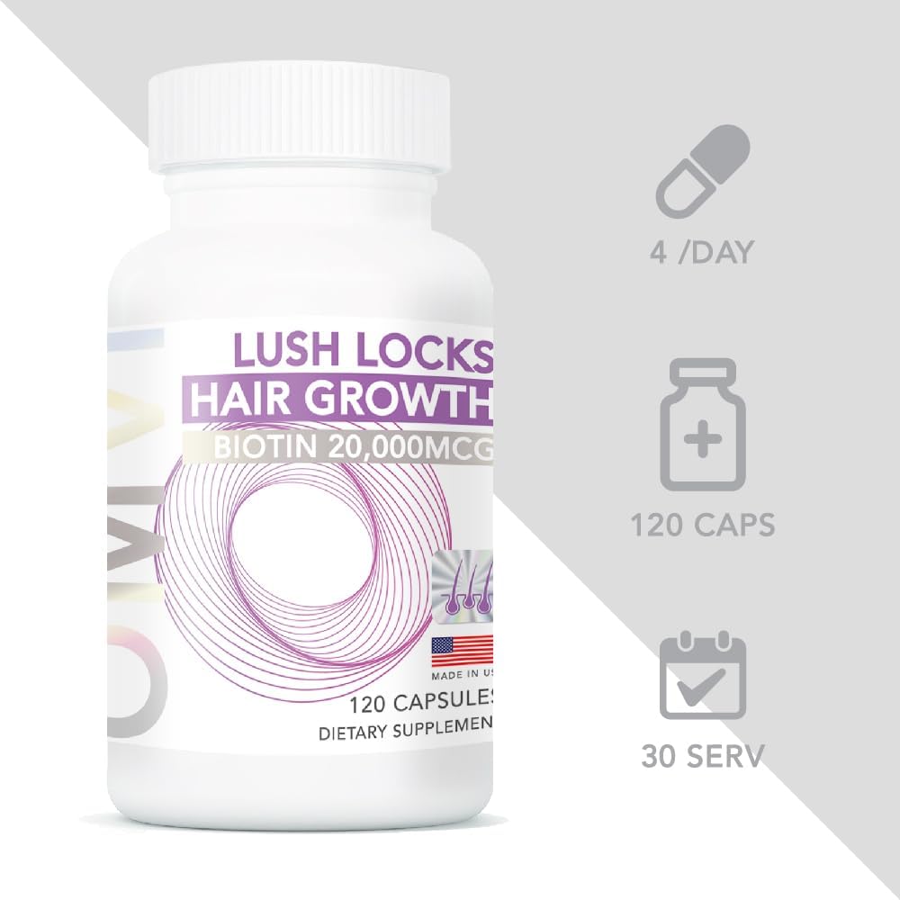 Omvi Formulae, Hair Supplement with Biotin 20,000mcg, Collagen, Keratin, Vitamin A, C, D3 & B12, for Stronger-Looking Hair, Skin and Nails, Non-GM, Gluten-free, 120 Capsules - görsel 7