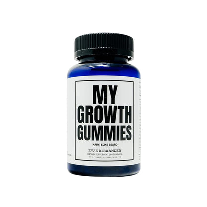 Evan Alexander Grooming My Growth Gummies - Healthy Hair & Beard Growth Support - Strawberry & Coconut Flavour - 60 Gummies