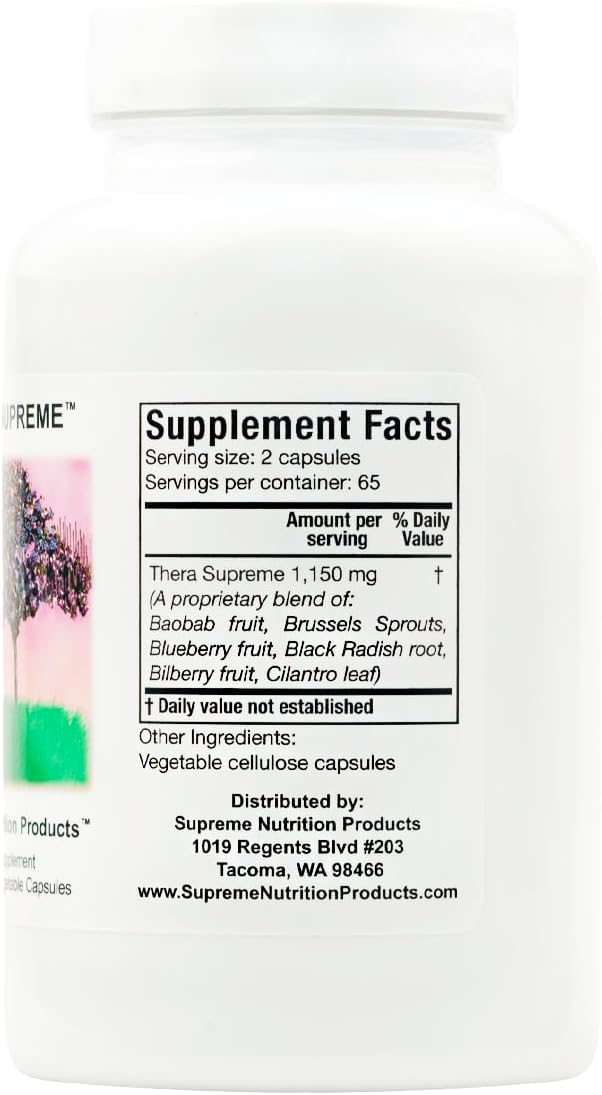 Supreme Nutrition Thera Supreme, 130 Pure Herbal Combination Vegetarian Capsules - görsel 3