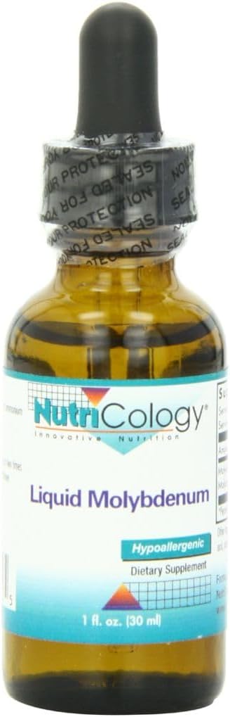 NutriCology Liquid Molybdenum – Trace Mineral Drops – 25 mcg per Drop – Sulphur & Metabolism Support – Hypoallergenic – 30 ml