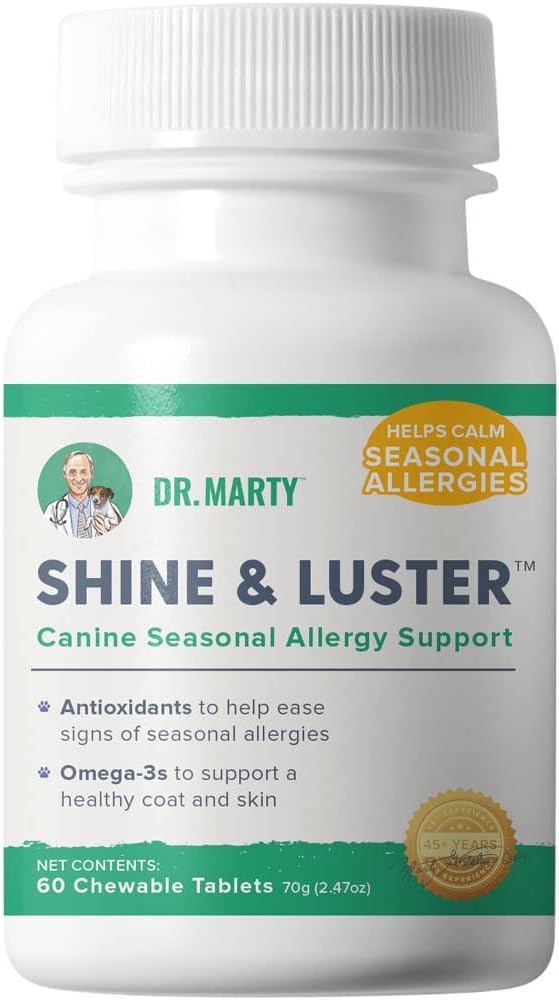 Dr. Marty Shine & Luster Seasonal Allergy Support Chewables for Dogs, 60 Chewable Tablets - görsel 1