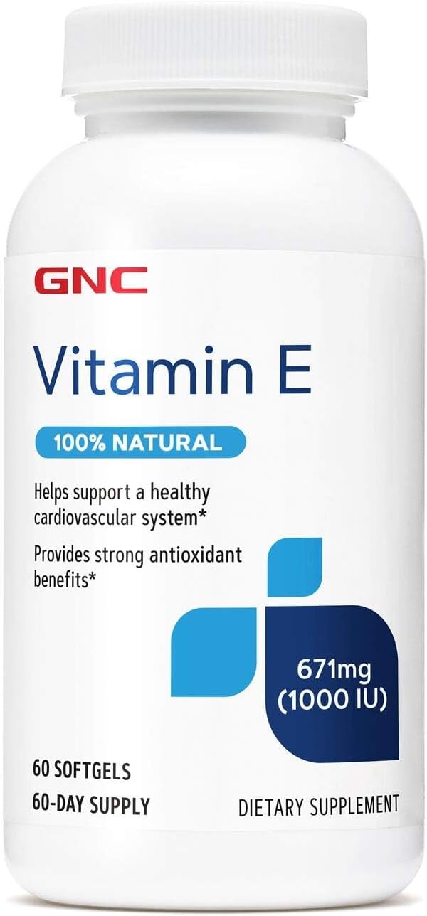 GNC Natural Vitamin E 1000 IU - 60 Softgels - görsel 1