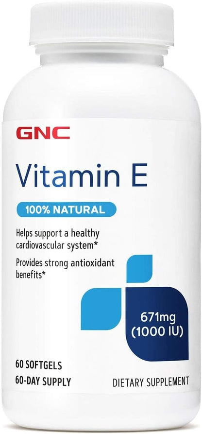 GNC Natural Vitamin E 1000 IU - 60 Softgels