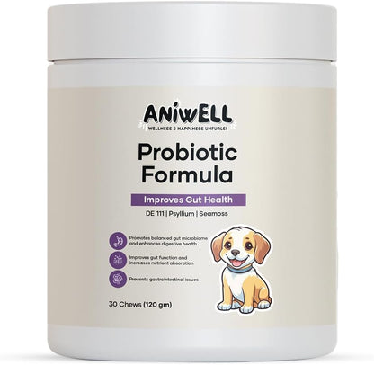 Aniwell Probiotic Chews for Dogs – Multi-Strain Digestive Support, Pack of 2
