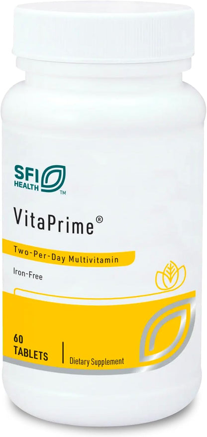 VitaPrime Iron-Free Multivitamin - Two-a-Day with Methyl Folate and B12 (60 Tablets)
