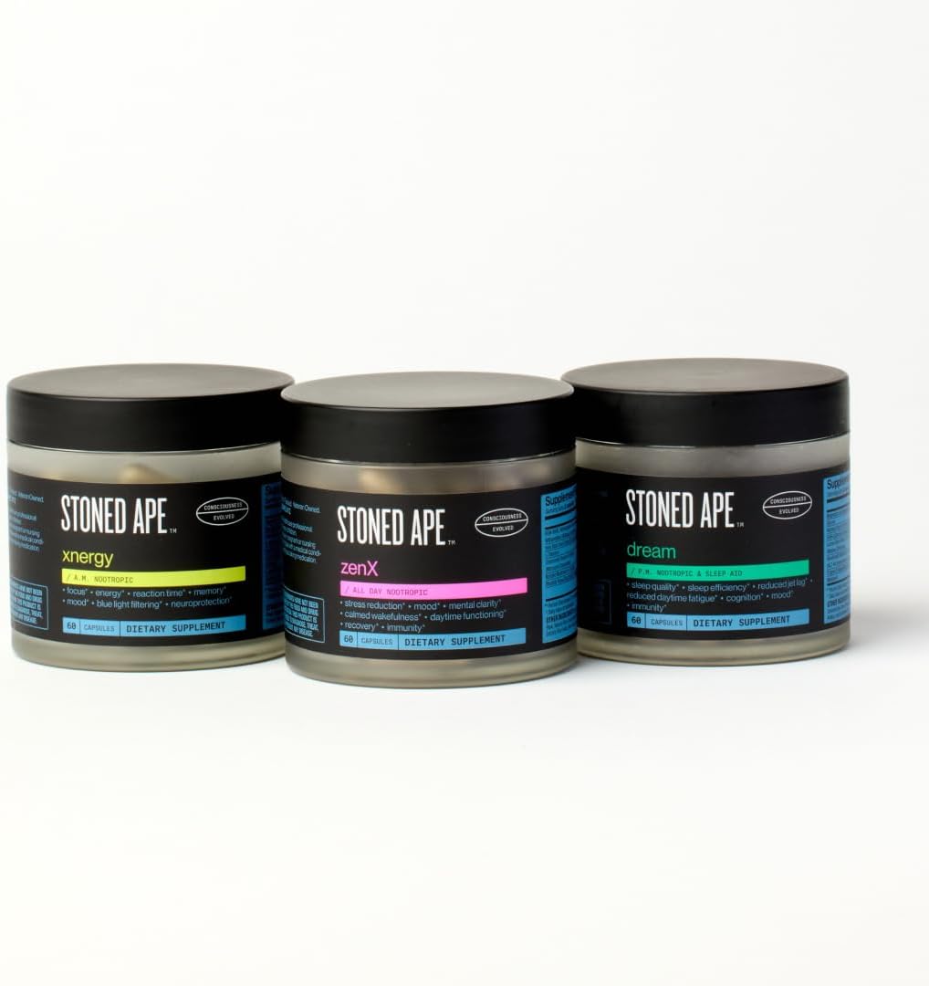 Stoned Ape Nootropack - Brain Health Supplements for Focus, Mood, Sleep, Memory, Energy & Recovery - görsel 1