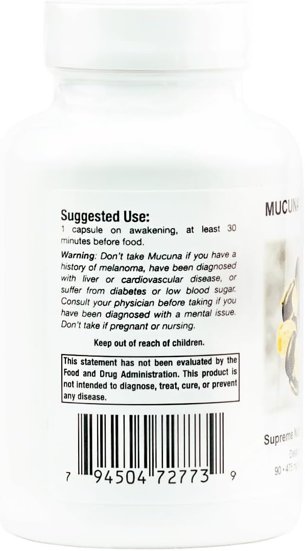 Supreme Nutrition Mucuna Supreme, 90 Pure Velvet Bean Seed Vegetarian Capsules (Pack of 2) - görsel 2