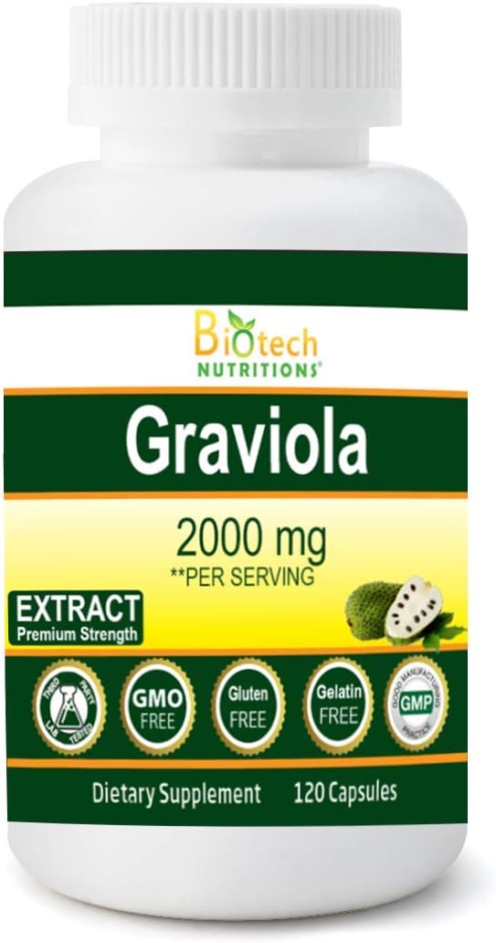 Graviola Extract – 2000 mg Vegetable Capsules, 120 Count - görsel 1