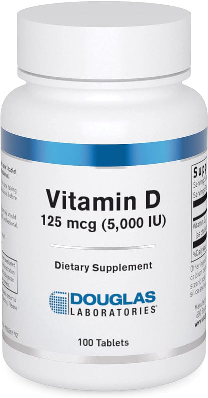 Douglas Laboratories Vitamin D (5,000 I.U.) | Vitamin D3 Food Supplement to Contribute to Normal Immune Function, Calcium Levels and Bones* | 100 Tablets