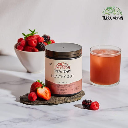 TERRA ORIGIN Healthy Gut Powder - Berry Flavour, 30 Servings